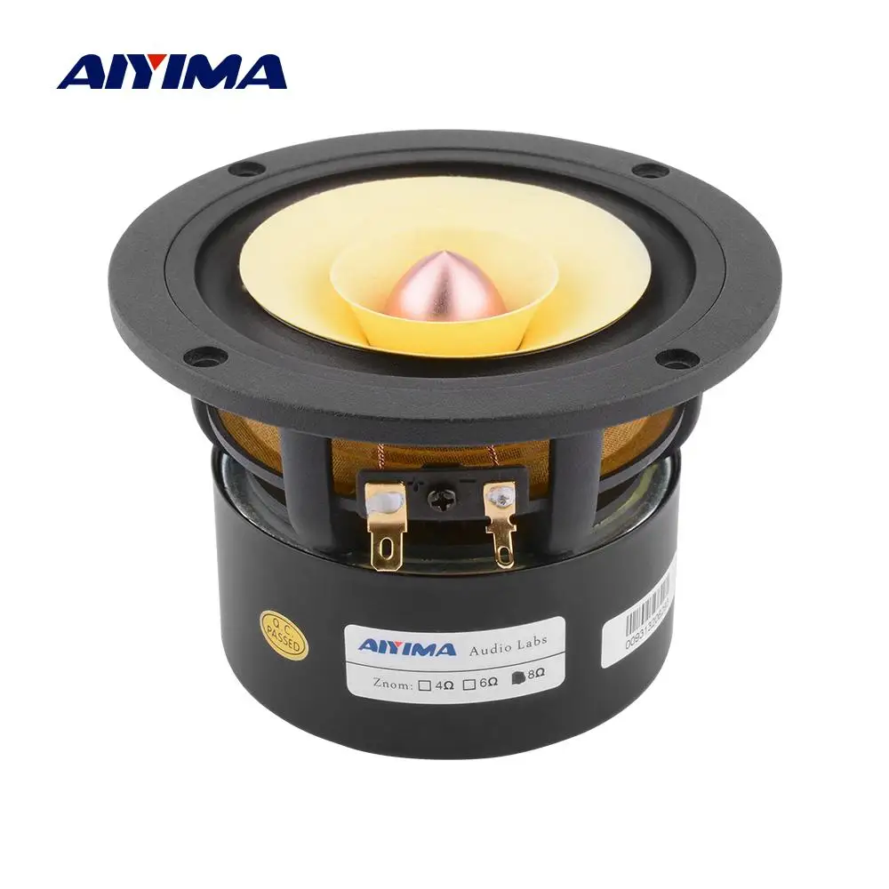 AIYIMA 4 дюймовый звуковой динамик 4/8 Ом 25 Вт полный диапазон HIFI алюминиевая рамка