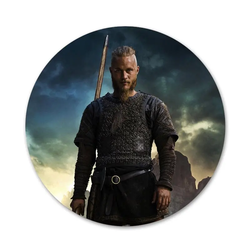 58 мм Рагнар Лодброк Викинги значок на булавке декоративные Броши Металлические