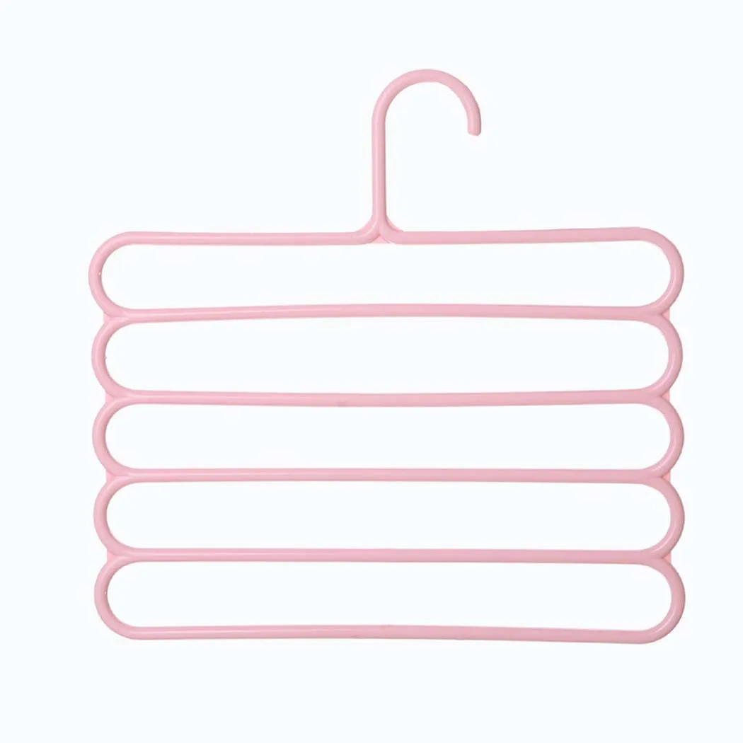 

2PCS 5 Layers Multifunctional Rack Support Hangers Clothes Hangers Pants Storage Rack Plastic Storage Supplies