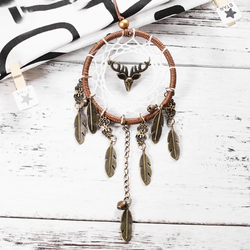 Креативные Перьевые Украшения ручной работы в виде Ловца снов подарок для