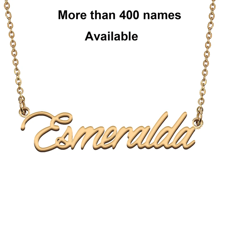 

Cursive Initial Letters Name Necklace for Esmeralda Birthday Party Christmas New Year Graduation Wedding Valentine Day Gift