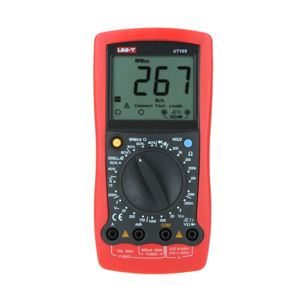 UNI-T UT105 LCD Портативный автомобильный многоцелевой мультиметр Авто Диапазон с