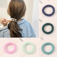 1pcs frosted colored telephone wire elastic hair bands for girls headwear ponytail holder rubber bands women hair accessories