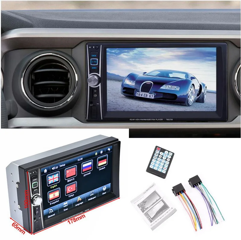2 Din сенсорный экран MirrorLink стерео радио 6,5 дюймов MP4 MP5 плеер для Android Bluetooth USB/TF