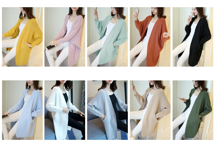 Women Long Sweater Cardigans 3XL Winter Stitch Poncho Knitting Sweater Female Over sized Shawl Cape Jacket Coat Trench Parka