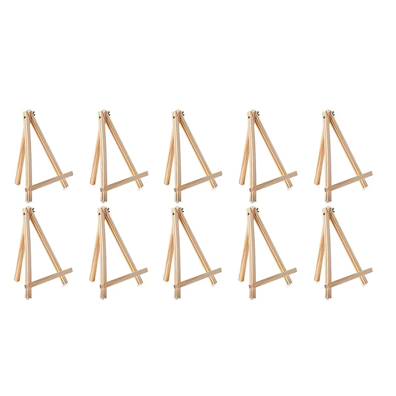 

10 PCS Wood Easels 9.4Inches Tall Tabletop Display Easels Wooden Canvas Stand DIY Art Craft for Artist Adults Students