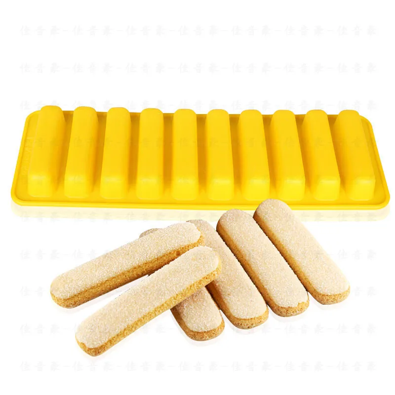 

Long Strip 10 Holes Finger Biscuit Dessert Silicone Cake Mold DIY Chocolate Mould Chocolate Stick Mold Mousse Baking Mould
