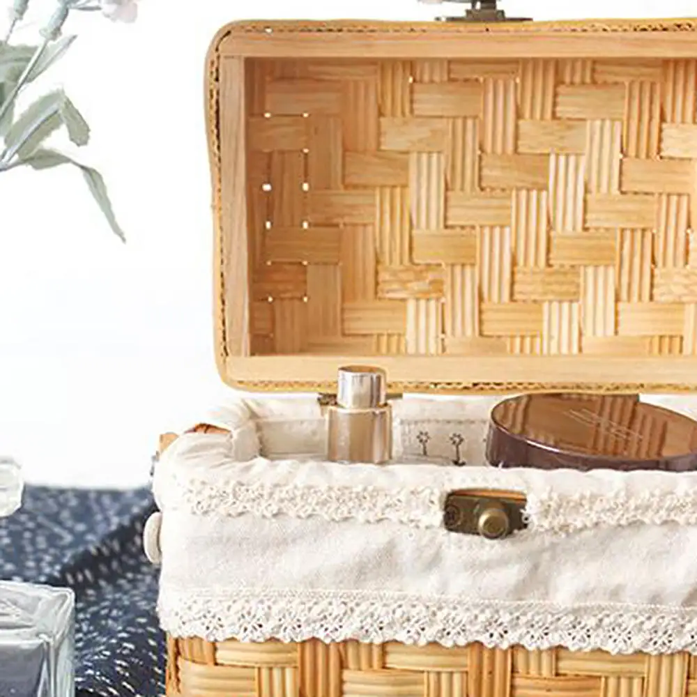 Тканая корзина для хранения плетеная дома органайзер ванной комнаты лоза