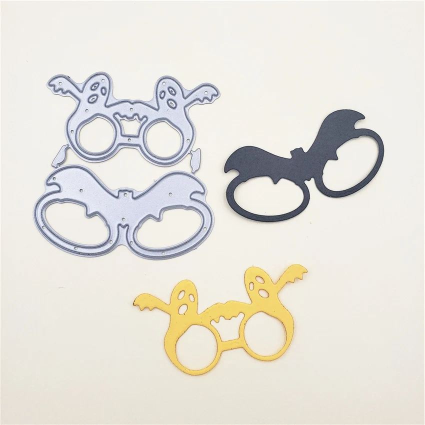 Металлические режущие штампы для скрапбукинга Хэллоуин очки из стекла Бумажные