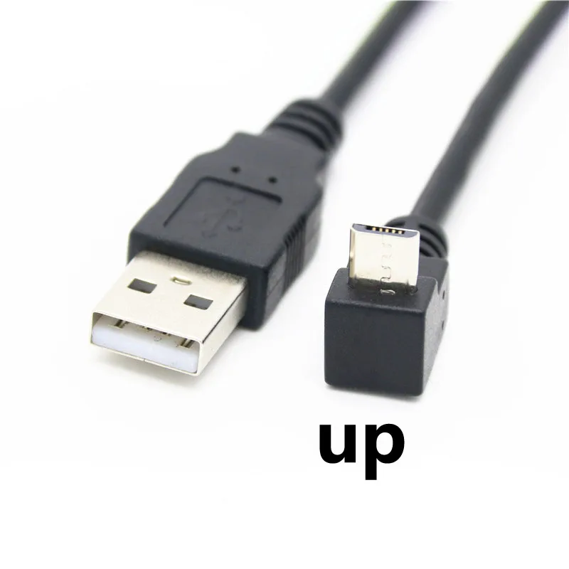 Кабель Micro USB 30 см с углом поворота 90 градусов вверх/вниз/влево/вправо со штекером 2