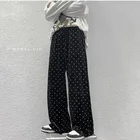 Женские прямые бархатные брюки Privathinker, повседневные свободные штаны с принтом в виде сердца, свободные модные штаны с широкими штанинами для девочек, Harajuku, женские брюки 5XL