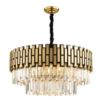 stainless steel crystal chandeliers gold black lustre hanging lamps chandelier lighting suspension luminaire lampen for foyer
