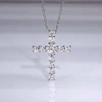 delicate heart shaped crucifix pendant necklace for womens sparkling cz zircon wedding fashion necklace jewelry