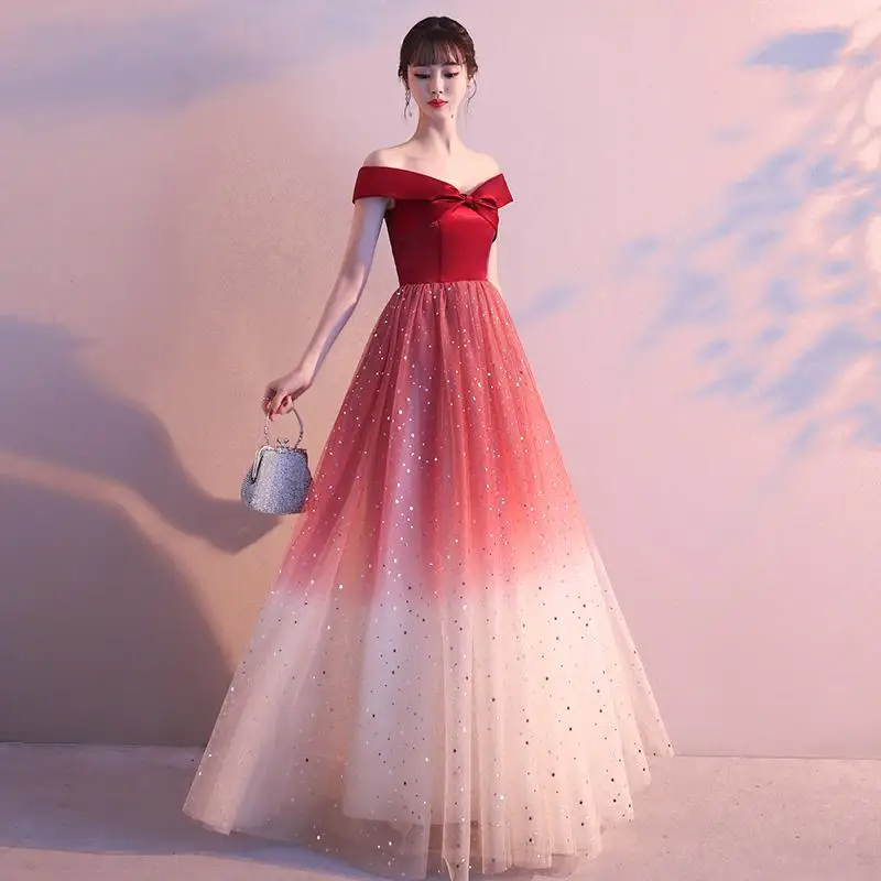 Благородная леди шампанское Qipao сексуальное вечернее платье Элегантный Bling тонкий китайский платье с v-образным вырезом Vestidos De Festa изысканный Cheongsam - Цвет: Red