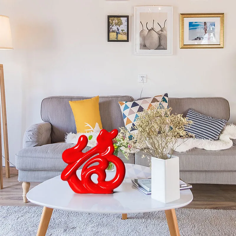 Украшение дома аксессуары красный керамический Настольный орнамент миниатюрный