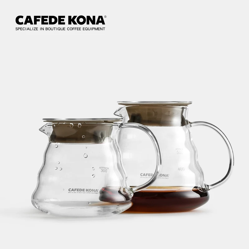 

CAFEDE KONA Coffee Server 12OZ(360ml) 20OZ(600ml) Heat-resistant glass Hand Drip Can be used with 101/102 drippers/wave dripper