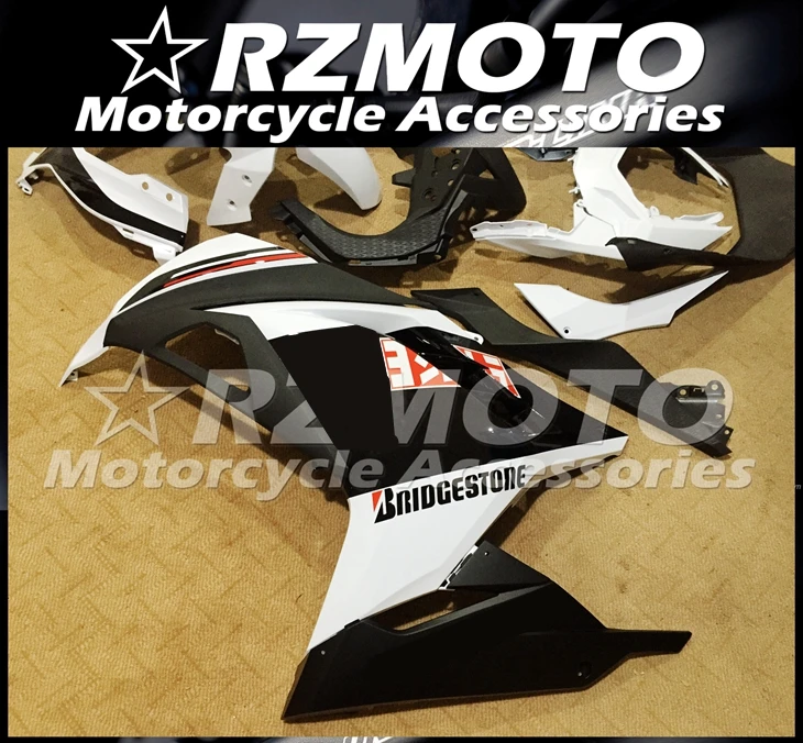 

High quality New ABS Fairing Kit Fit for Kawasaki Ninja300 EX300 2013 2014 2015 2016 2017 ZX300R 13 14 15 16 17 White Black Cool