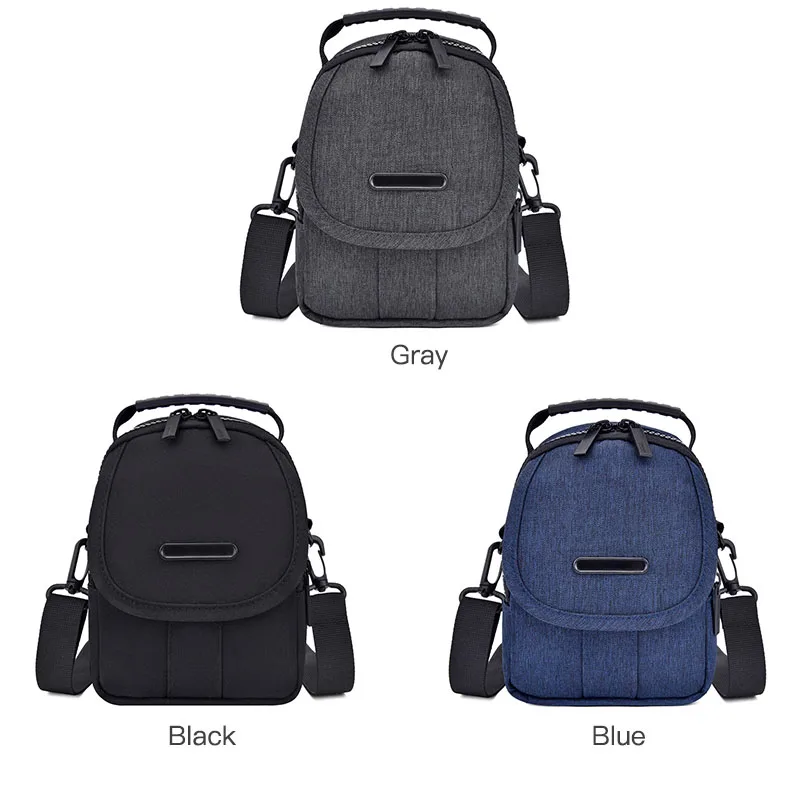 Мужская однотонная Диагональная Сумка-Кроссбоди из ткани Оксфорд на молнии