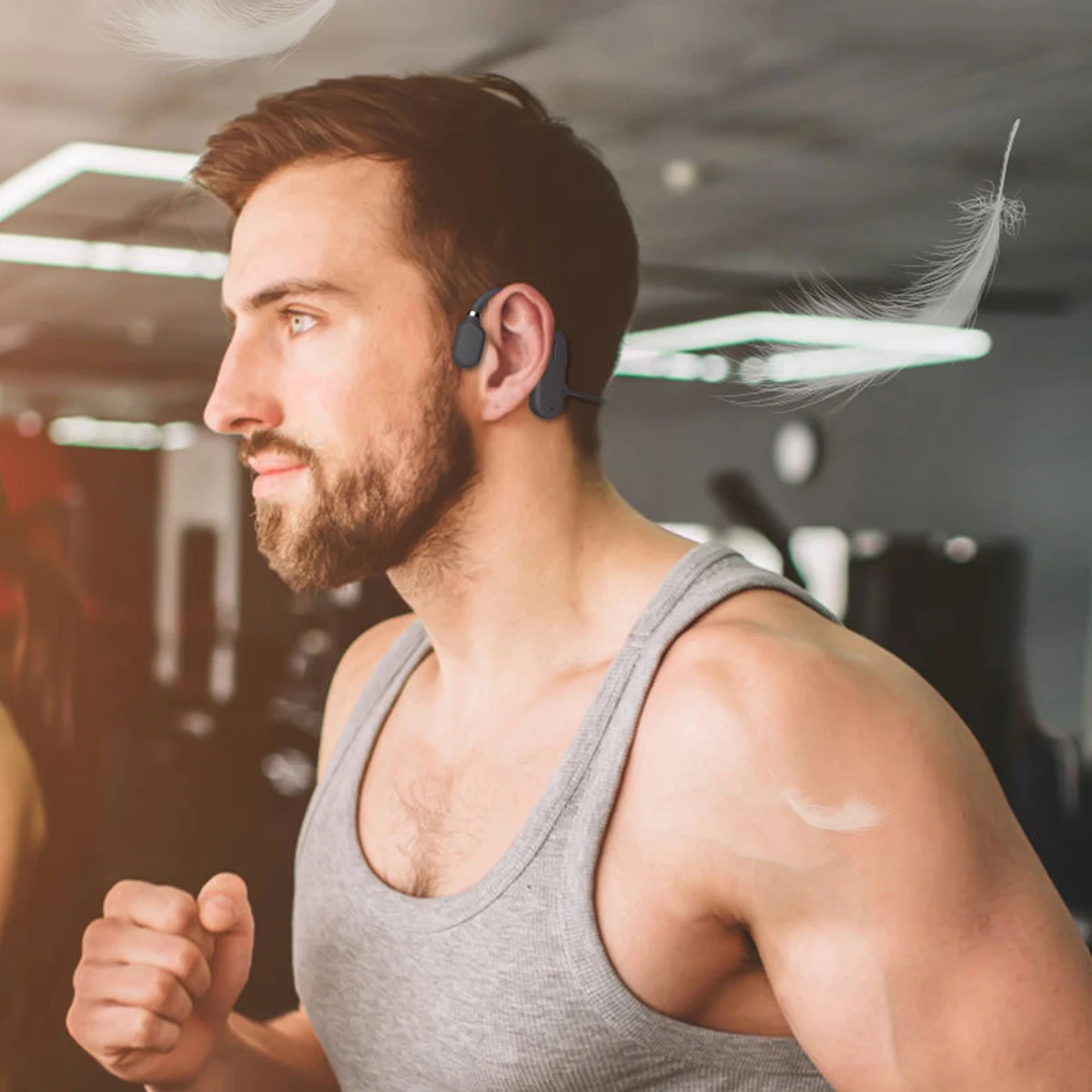 

Sports Wireless Earphone Bone Conduction Headphone Open Ear Wireless HiFi Stereo Earphones with Mic for Sports Fitness