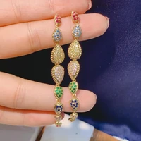 hibride luxury cubic zirconia long dangle drop earrings waterdrop earrings brinco for women jewelry pendientes mujer moda e 663