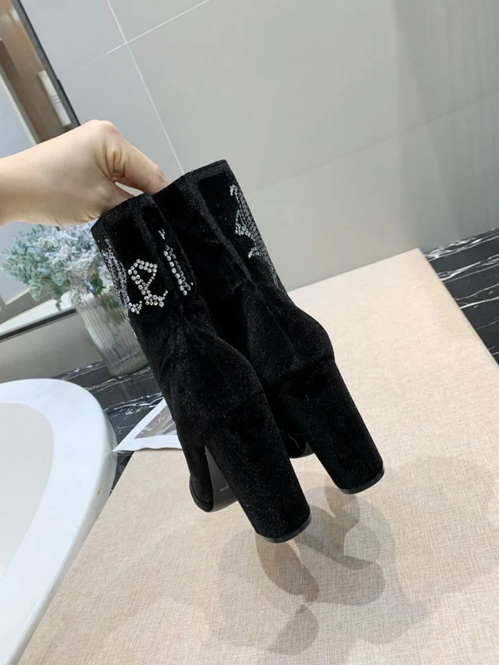 

Luxury brand leather autumn and winter short boots women's boots women's shoes sheep velvet hot drilling heels 11.5 cm 6727370