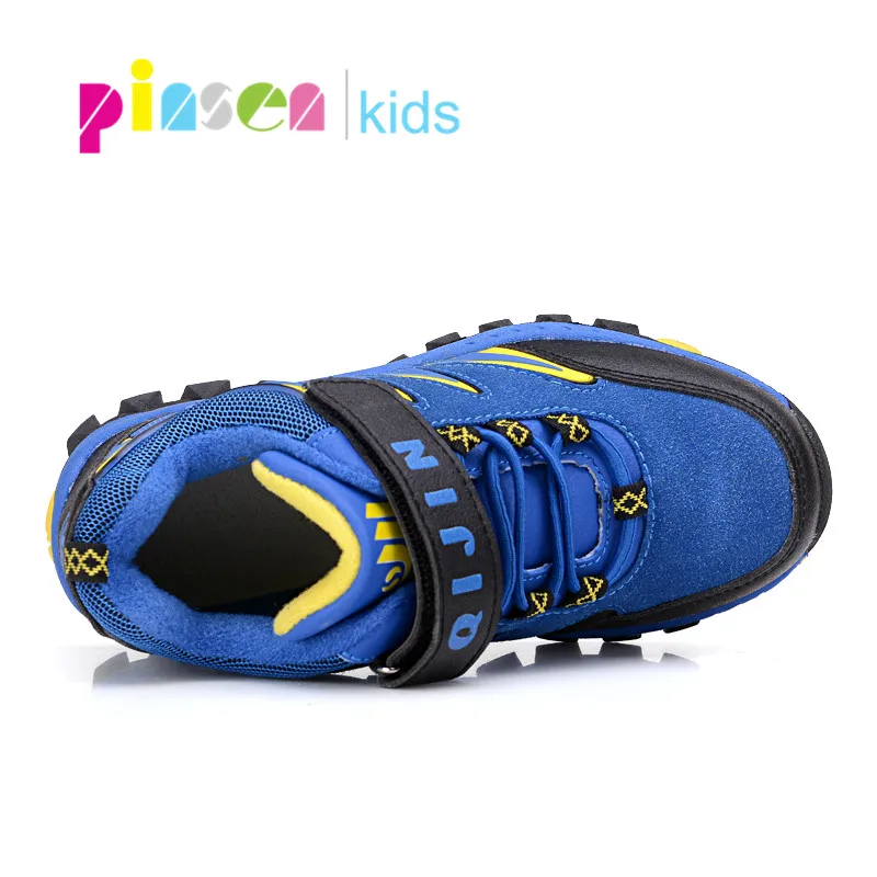 Пинсен 2019 зимние детские кроссовки для мальчиков Уличная обувь пеших прогулок