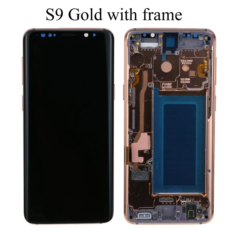 S9 Gold Frame Супер AMOLED Замена для SAMSUNG Galaxy S9 lcd сенсорный экран дигитайзер с рамкой S9 G960 lcd+ сервисная посылка - Цвет: S9 Gold Frame
