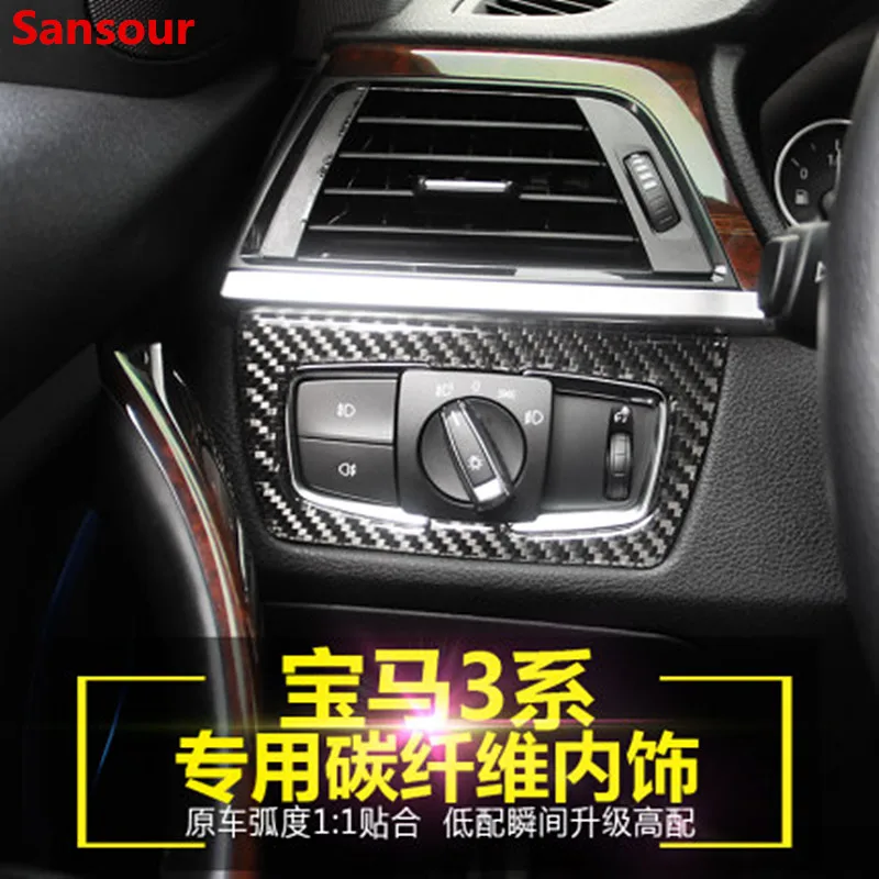 Car Styling Headlight Switch Button Decorative Frame Cover Trim Dashboard Molding Sticker for BMW F30 F31 F32 F33 F34 2012-2020 |