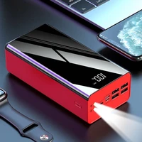 powerbank 100000mah 80000mah for iphone 12 pro 11 xiaomi power bank external battery portable charger poverbank with led light