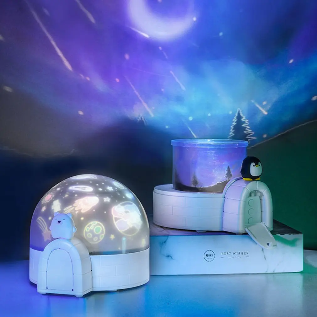 

Igloo Star Projection Lamp 3d Starry Sky Led Night Light Rotating Remote Control Wireless Smart Bedside Lamp