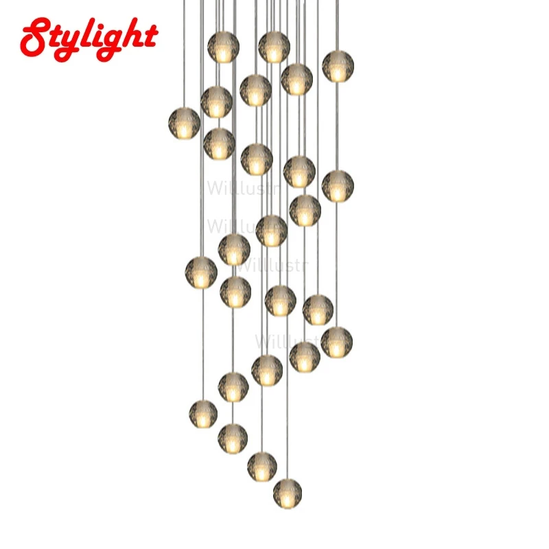 Хрустальная люстра K9 с пузырьковым стеклянным шариком подвесной светильник для