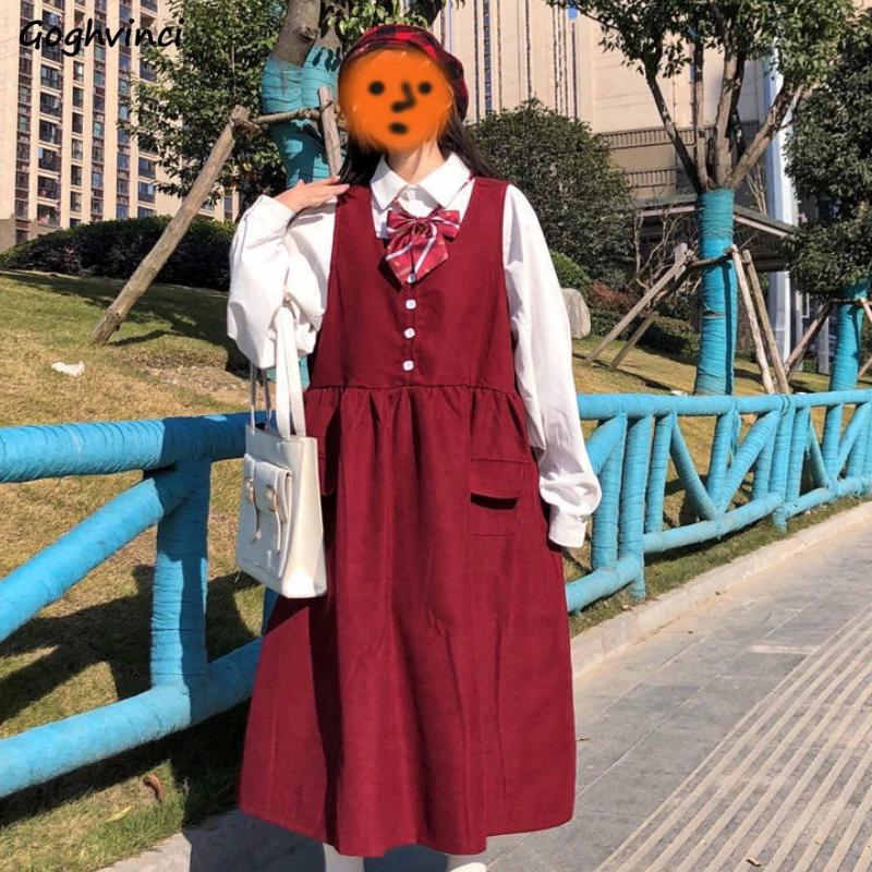 Платье женское без рукавов милый однотонный плиссированный сарафан в японском