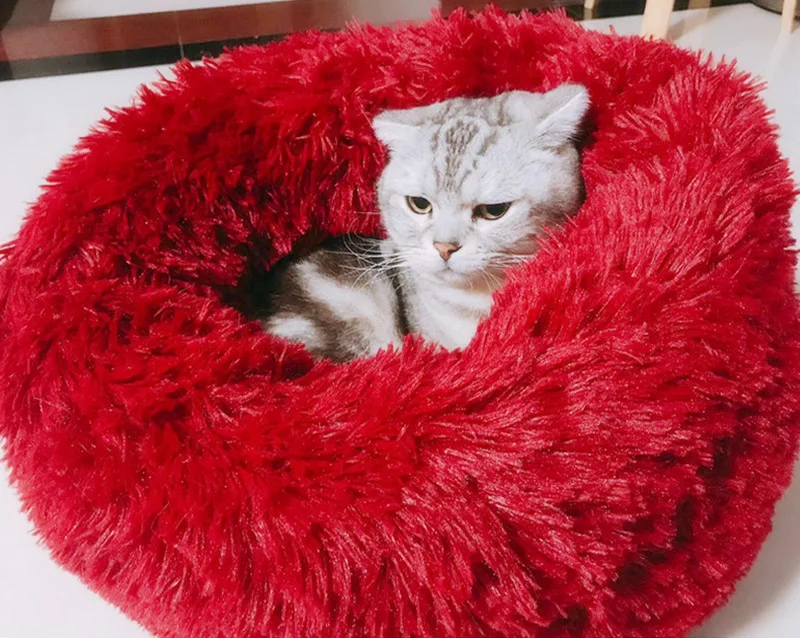 Супер мягкий лежак для кошек для маленькой большой собаки кровать кошки диван зимние коврики домашнее животное дом для кошки плюшевая кошка подстилка для домашнего питомца теплая глубокая спальная кровать 30