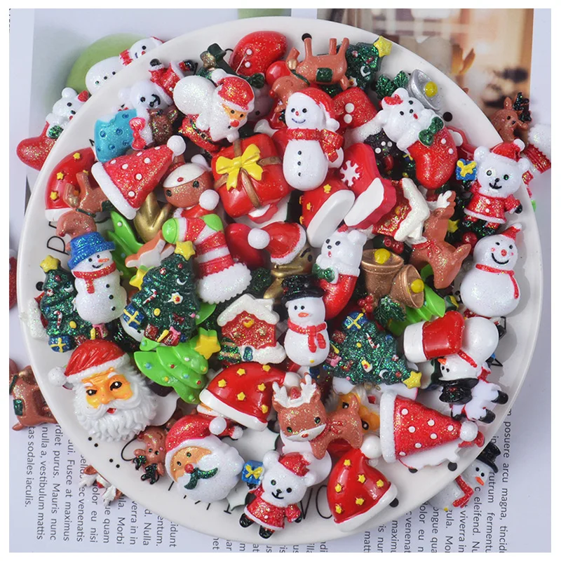 

Mix Style Resin Christmas Jewelry Accessories Diy Party Materials Santa Claus Christmas Tree Hair Ornaments Handmade Material