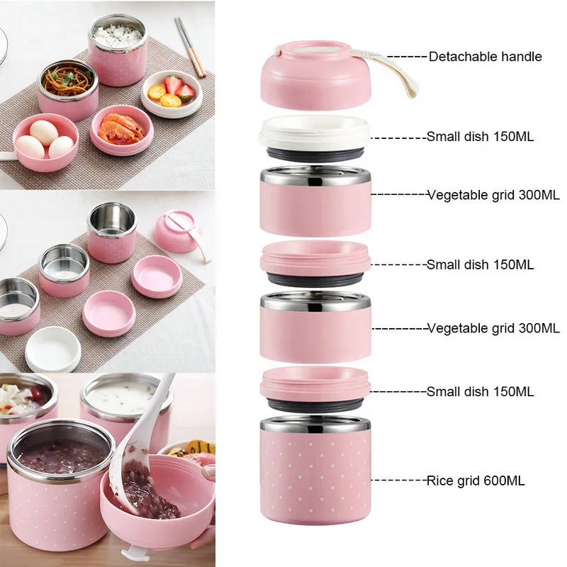 Многослойная термальная коробка для ланча милый контейнер еды детская пикника