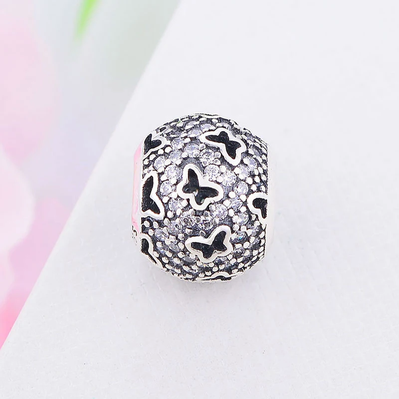 

Berloque 925 Sterling Silver Pave CZ Animal Butterfly Beads Charms Fit Original Charms Bracelet Jewelry Making