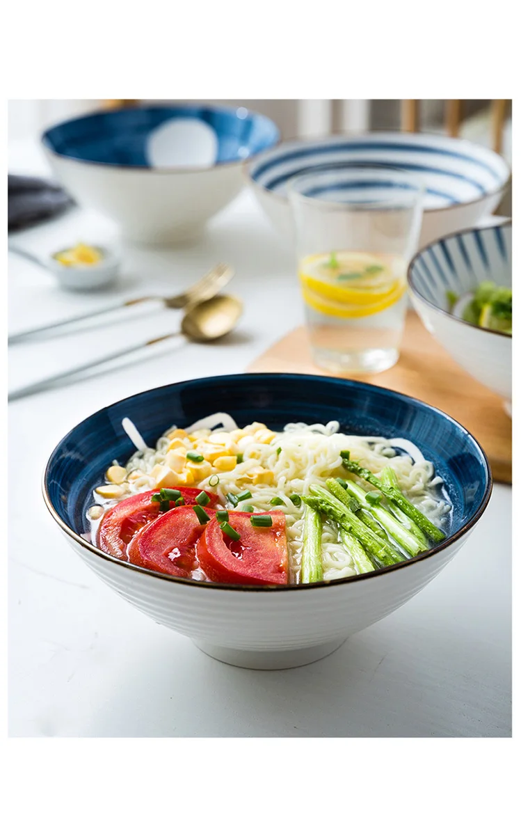 1 шт. Kinglang, японский стиль, миска ramen, миска для супа, Салатница, Бытовая Керамическая большая миска, индивидуальная, легко моющаяся, миска для лапши