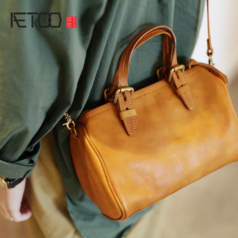 

AETOO новые сумочки в стиле ретро, кожаные сумки-мессенджеры, сумка-цилиндр, мини-сумка