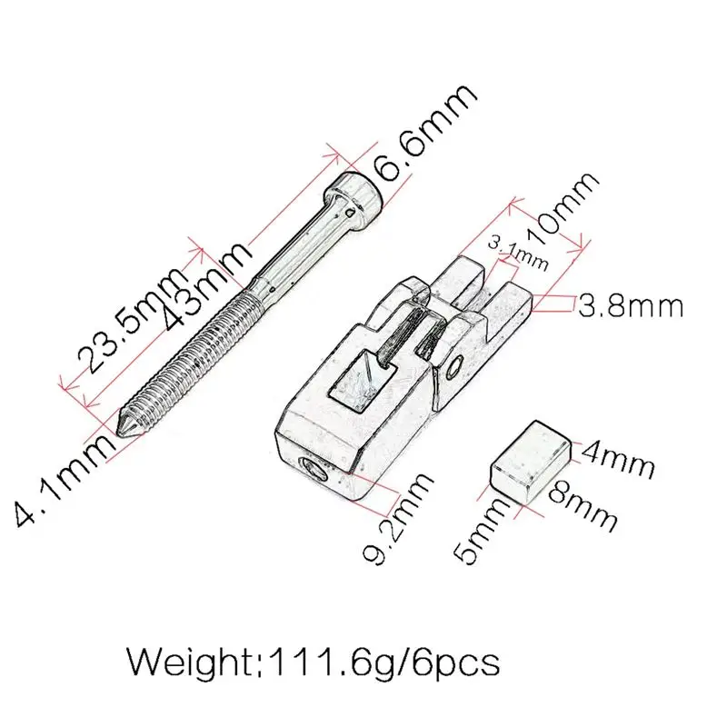 6 шт./упак. двойные фиксирующие седла для гитары Floyd Rose Tremolo Bridge с винтами
