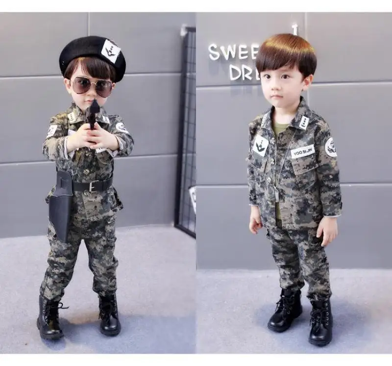 Сон Джун Ки дети камуфляжная военная форма комплект одежды для детей 3 шт. полиции
