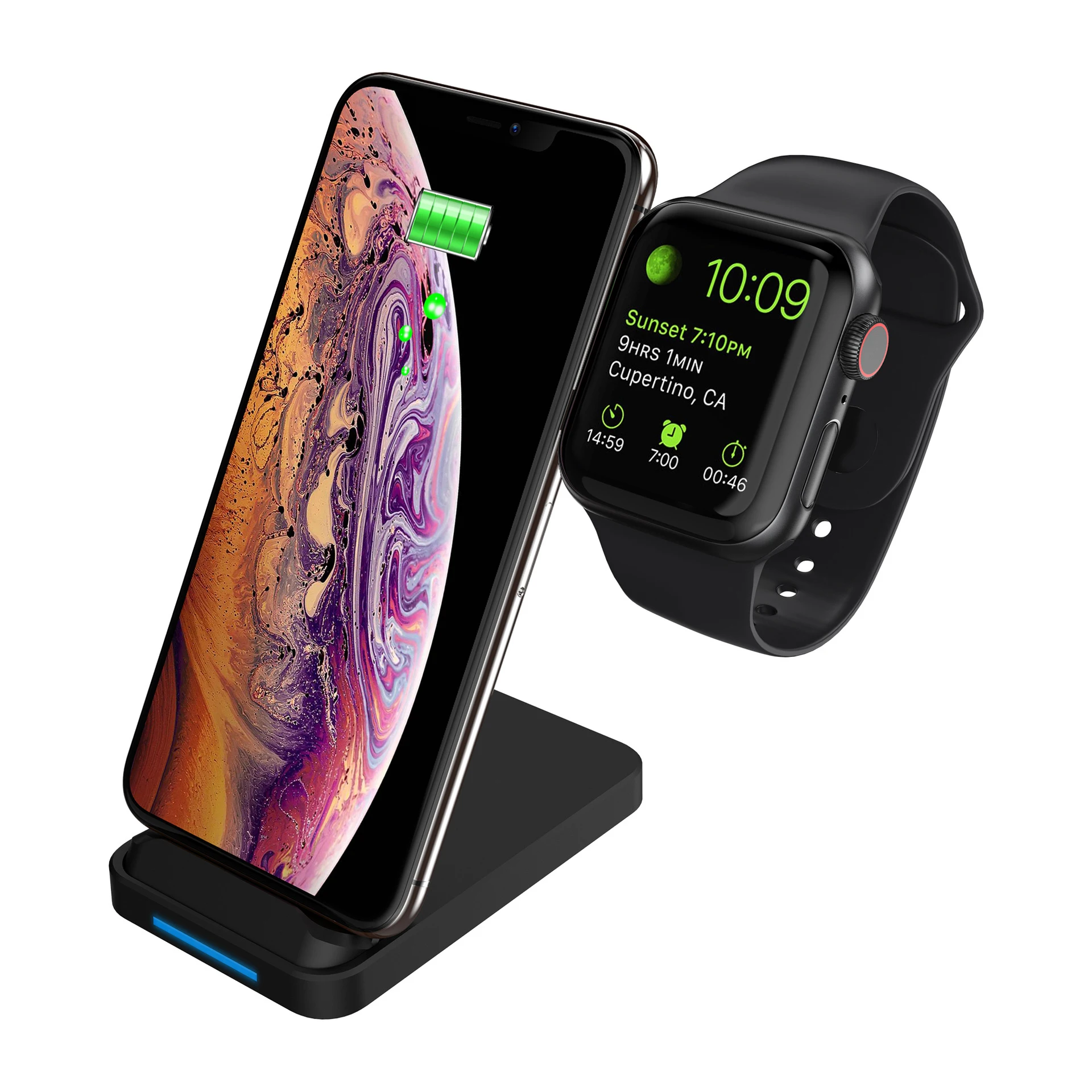 

2 in1 Wireless dock charger station For Apple watch serie 6 5 4 3 se for iwatch QI Fast Magnetic Stand for IPhone 12 11 10 9
