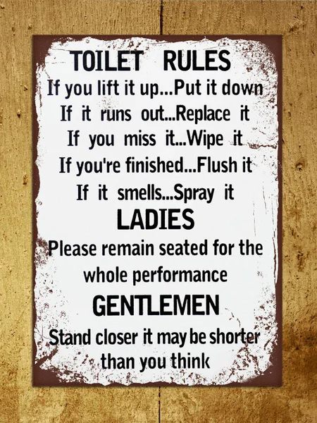 

Vintage Retro Style Toilet Rules Funny Bathroom Metal Sign Tin Wall Door Plaque 8x12 inches