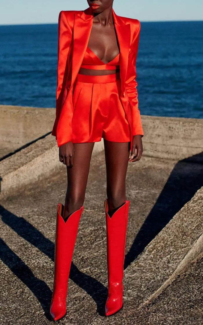 

Elegant high quality sexy women 2020 sexy red v neck long sleeve bodycon bandage playsuits Wholesale