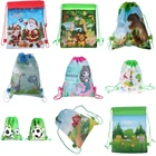 1 шт. новый мультфильм милый динозавр тема украшения нетканый материал детская одежда для душа Drawstring подарки сумки школьные рюкзаки