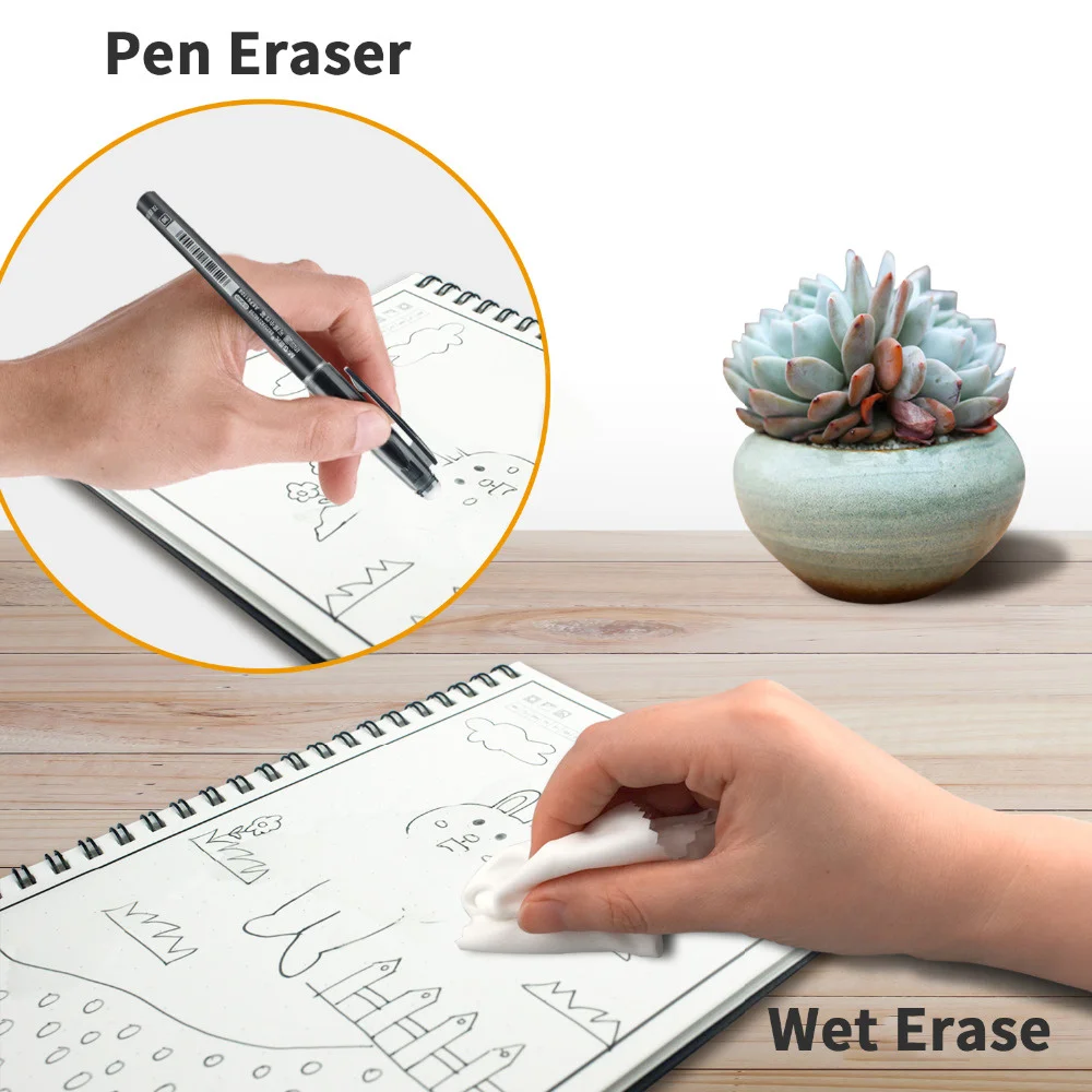 

A6 size Notepad, intelligent erasable Notepad, reusable, microwave wave, cloud erasure, lined pen, saving paper