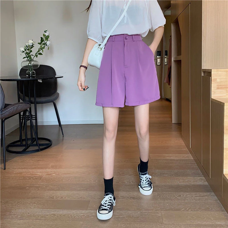 

Summer Loose Plus Size 5xl Students Straight Wide Leg Pants New Korean High Waist Draped Shorts Women Fashion Office Suit Shorts