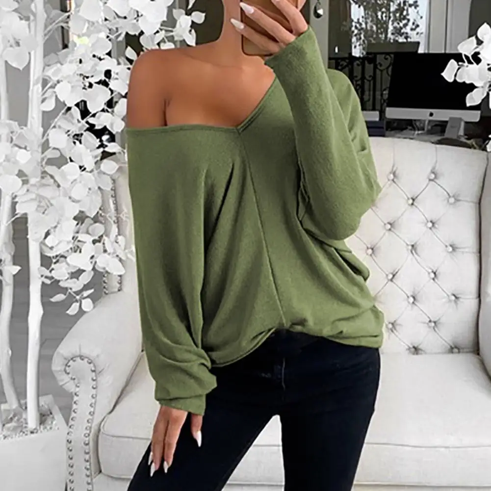 

Женский Осенний пуловер с V-образным вырезом