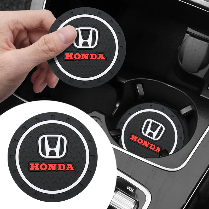 

Car Logo Coaster Drink Bottle Holder Anti-slip Pad Water Cup Silica Gel Mat Auto Styling For Honda civic accord crv cbr ciyt