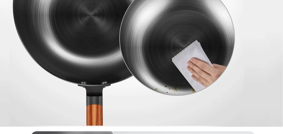 High Quality Chinese Iron Wok Traditional Handmade Iron Wok Non-stick Pan Non-coating Induction and Gas Cooker Cookware