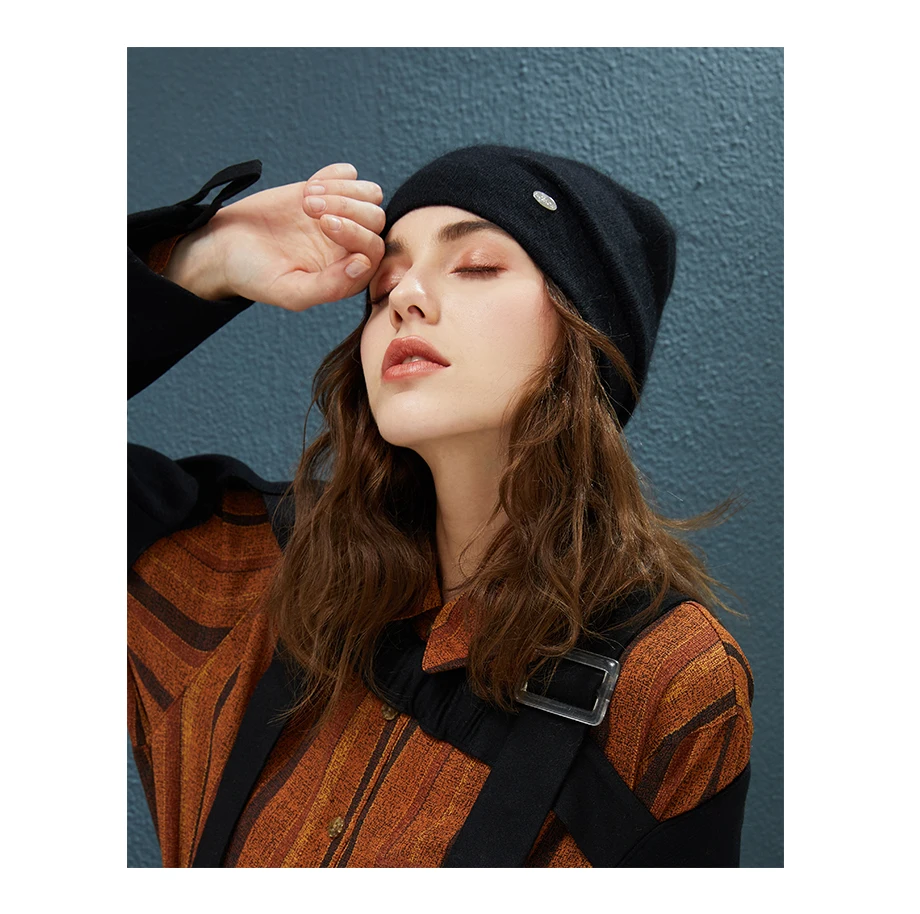 Female Beanies Rabbit Hair Winter Hats For Women Casual Autumn Knitted Beanie Girls New Fashion High Quality Soft Wool Hat